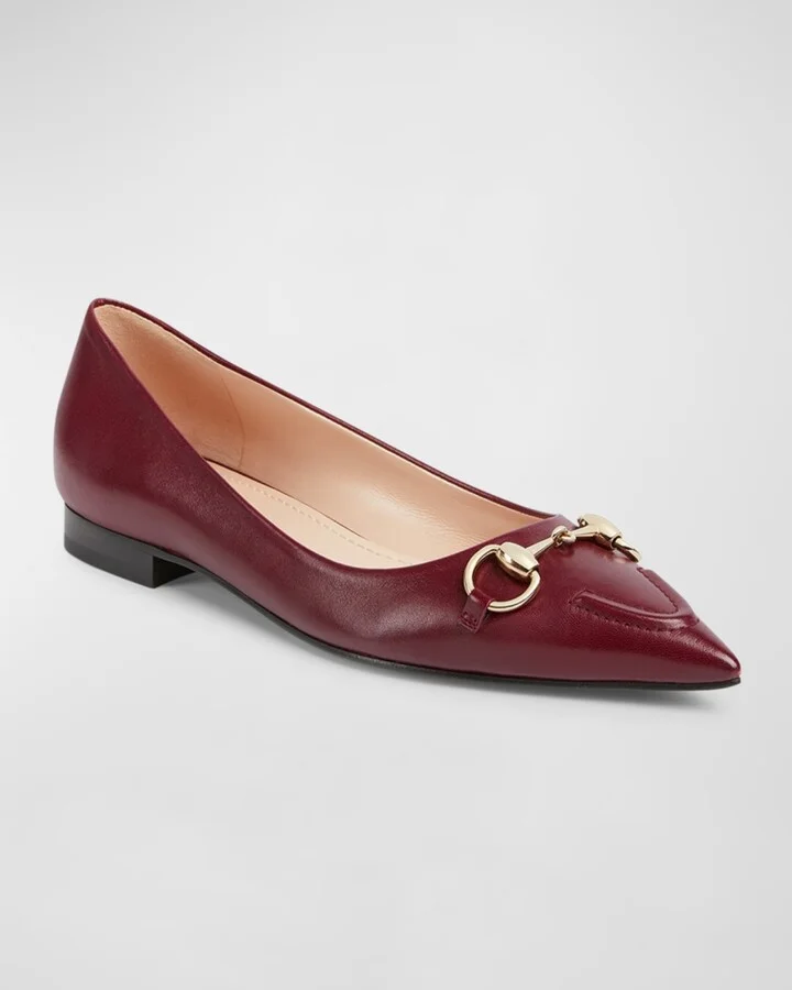 Erin Leather Horsebit Ballerina Flats - Image 2