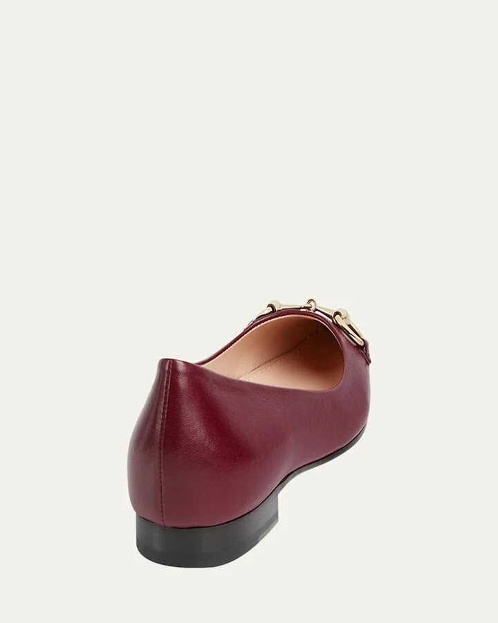 Erin Leather Horsebit Ballerina Flats - Image 6