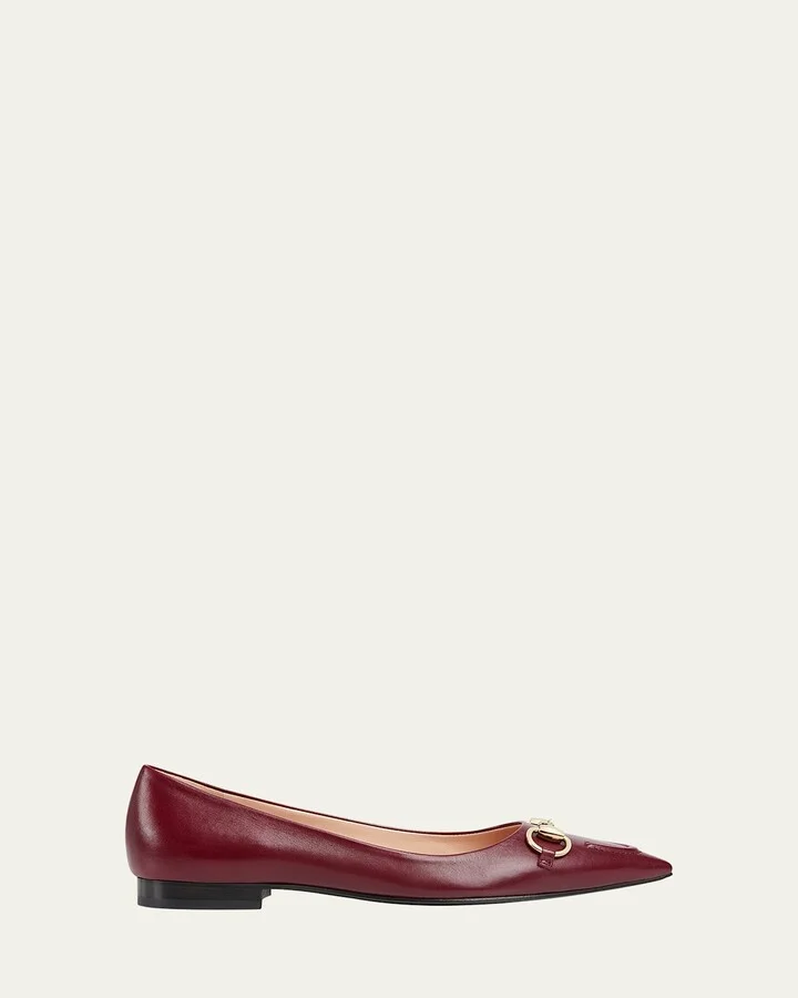 Erin Leather Horsebit Ballerina Flats