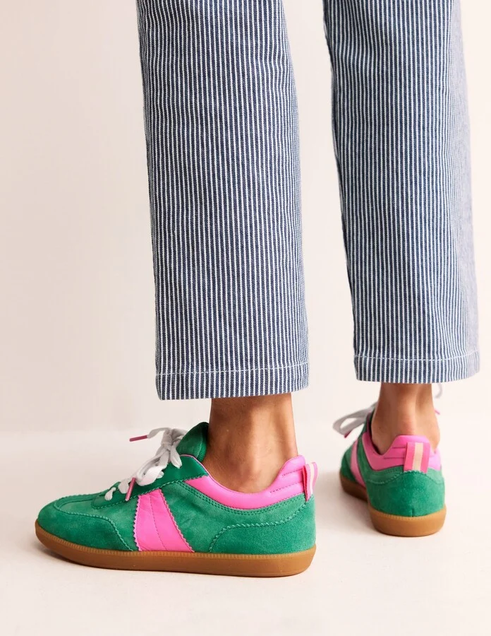 Erin Retro Tennis Trainers, Denim - Image 3