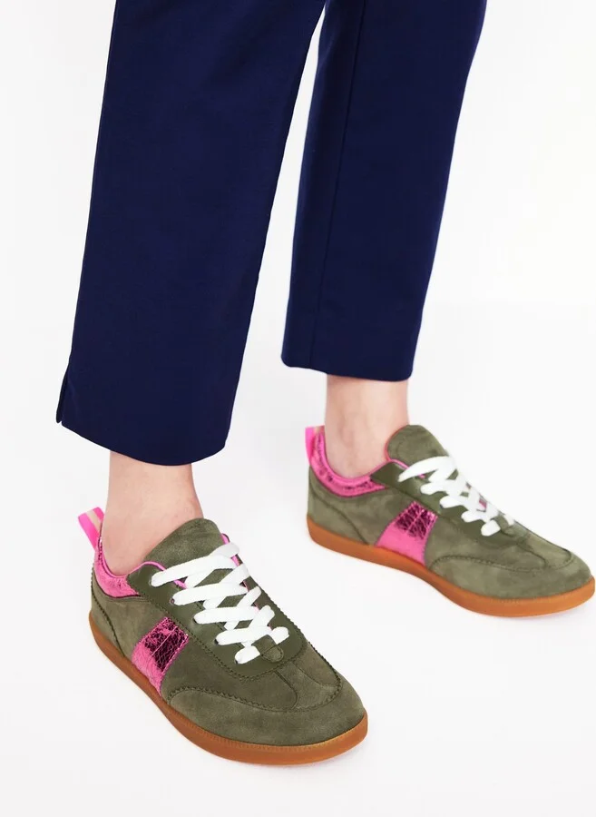 Erin Retro Tennis Trainers, Denim - Image 4