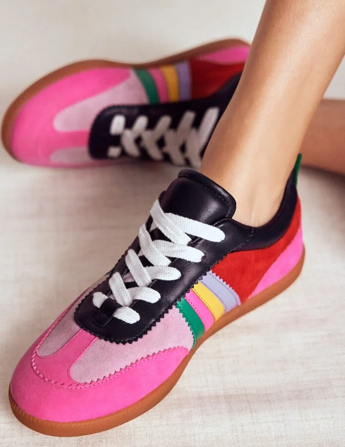Erin Retro Tennis Trainers, Denim - Image 6