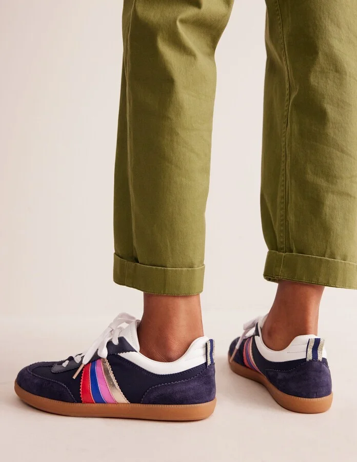 Erin Retro Tennis Trainers, Denim - Image 7