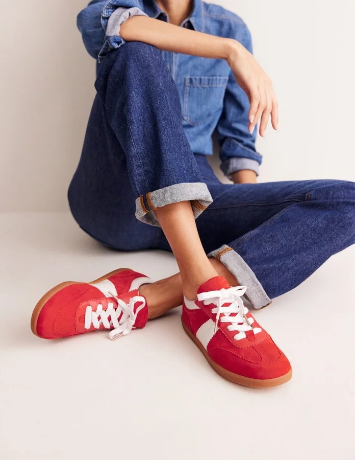 Erin Retro Tennis Trainers, Denim - Image 8