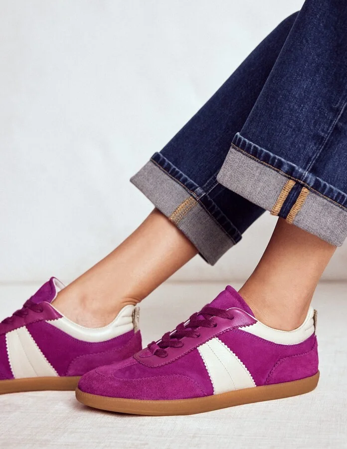 Erin Retro Tennis Trainers, Denim - Image 9