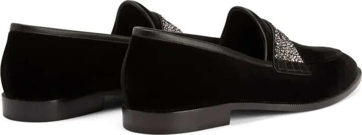 Ermy rhinestone-detail velvet loafers - Image 3