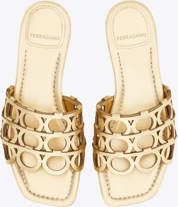 Erne Gancini Leather Slides - Image 3