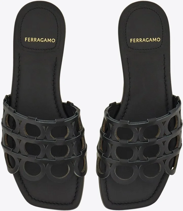 Erne Gancini Leather Slides - Image 3