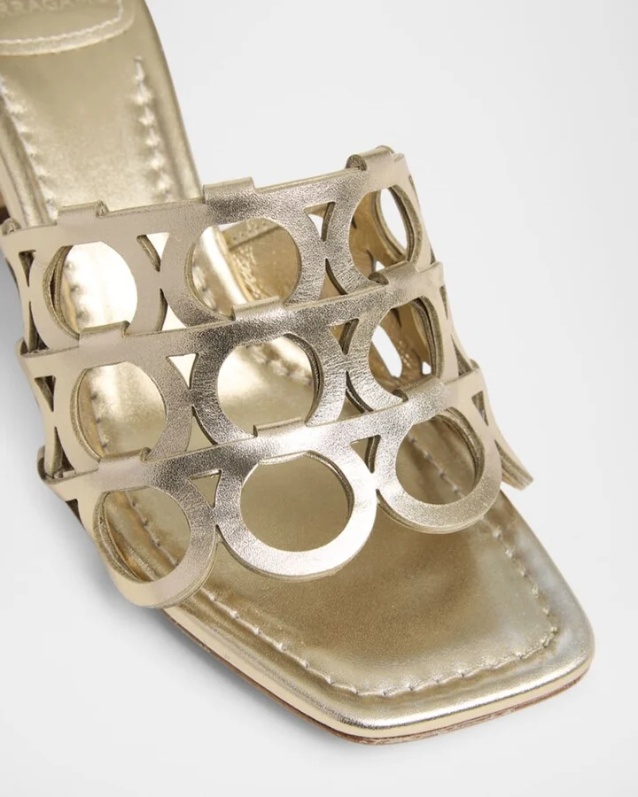 Erne Leather Gancini Link Mule Sandals - Image 2