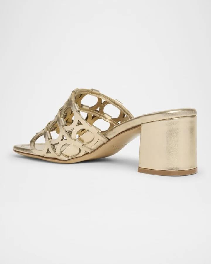 Erne Leather Gancini Link Mule Sandals - Image 3