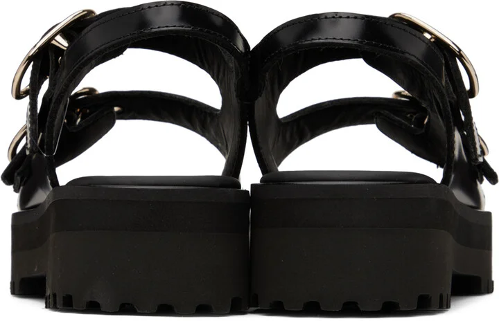 Ernest W. Baker Black Buckle Sandals - Image 2