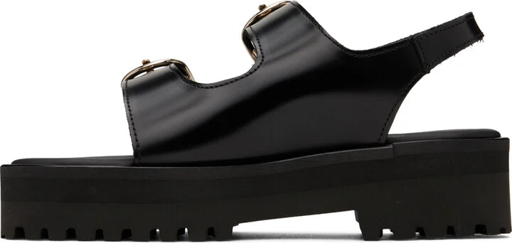 Ernest W. Baker Black Buckle Sandals - Image 3