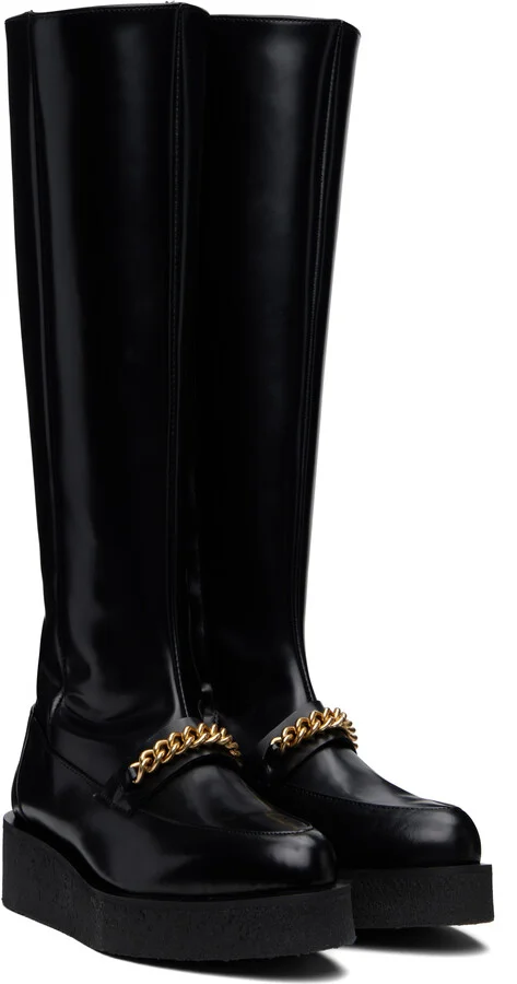 Ernest W. Baker Black Chain Creeper Boots - Image 4