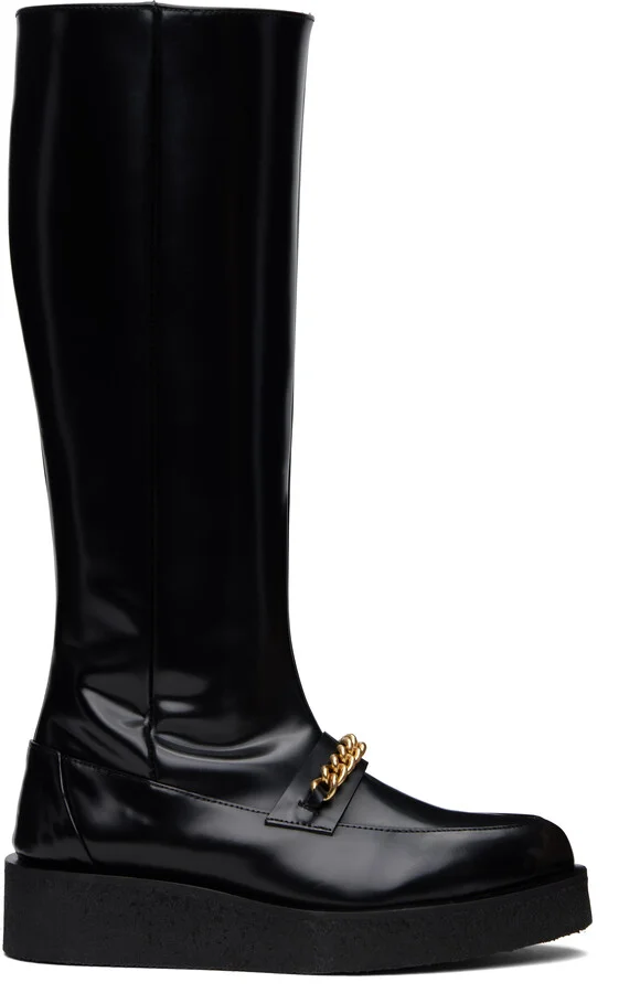 Ernest W. Baker Black Chain Creeper Boots