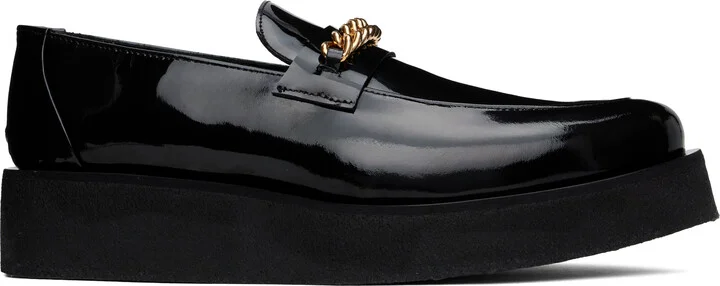 Ernest W. Baker Black Chain Creeper Loafers