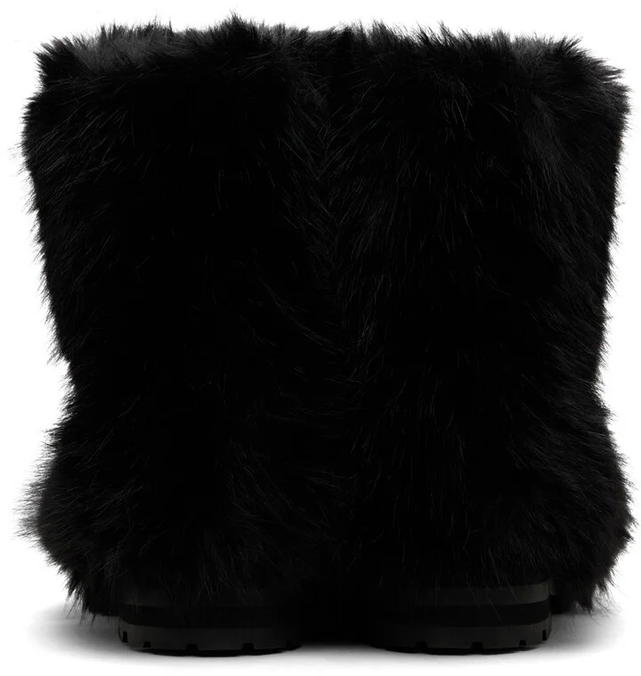 Ernest W. Baker Black Faux-Fur Boots - Image 2