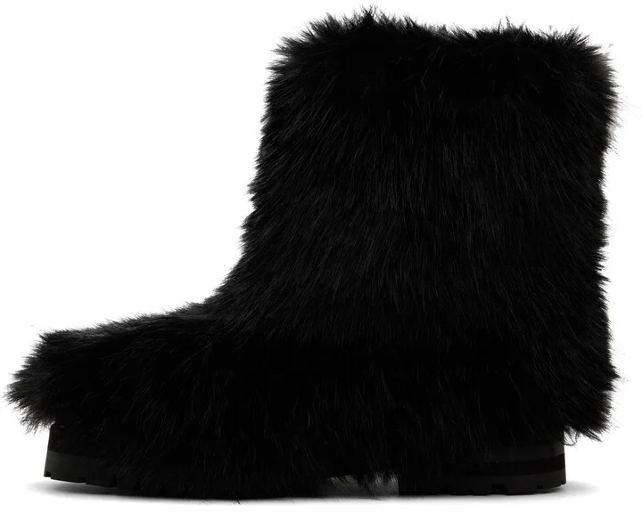 Ernest W. Baker Black Faux-Fur Boots - Image 3