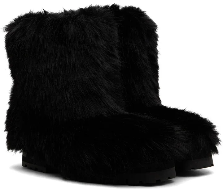 Ernest W. Baker Black Faux-Fur Boots - Image 4