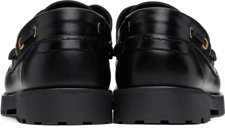 Ernest W. Baker Black Leather Boat Shoes - Image 2