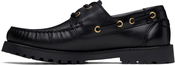 Ernest W. Baker Black Leather Boat Shoes - Image 3