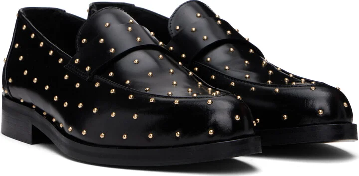 Ernest W. Baker Black Studded Leather Loafers - Image 4