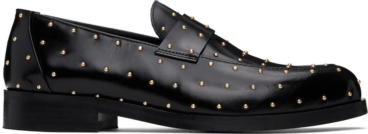 Ernest W. Baker Black Studded Leather Loafers