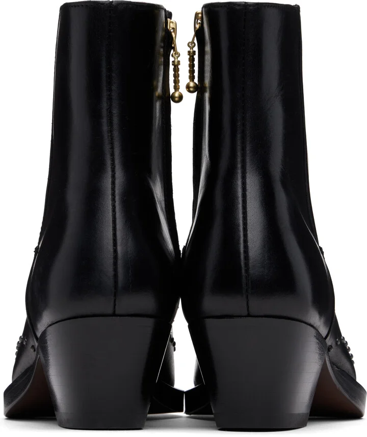 Ernest W. Baker Black Studded Western Boots - Image 2