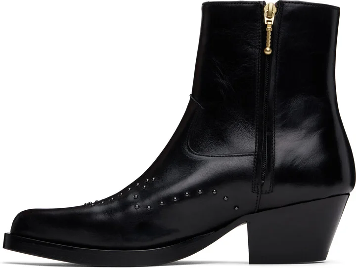 Ernest W. Baker Black Studded Western Boots - Image 3