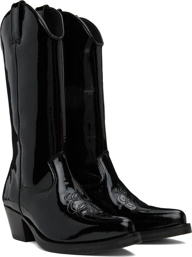 Ernest W. Baker Black Western Boots - Image 4
