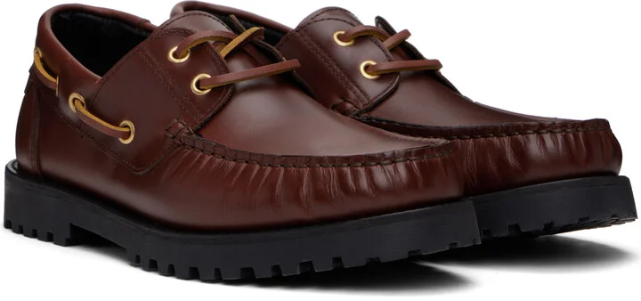 Ernest W. Baker Brown Leather Boat Shoes - Image 4