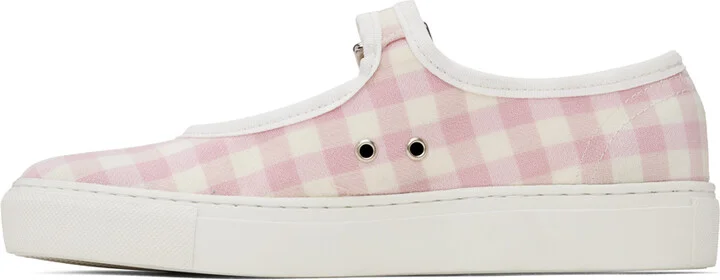 Ernest W. Baker Pink Check Low Top Sneakers - Image 3
