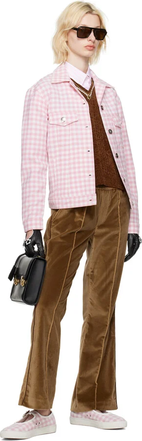 Ernest W. Baker Pink Check Low Top Sneakers - Image 5