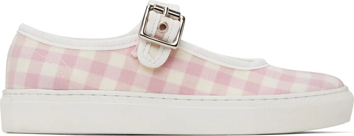 Ernest W. Baker Pink Check Low Top Sneakers