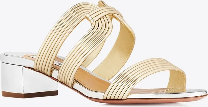 Esencia 35 Metallic Leather Sandals - Image 2