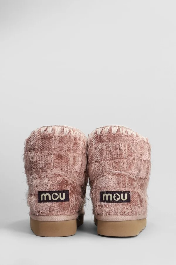 Eskimo 18 Low Heels Ankle Boots In Rose-pink Leather - Image 4