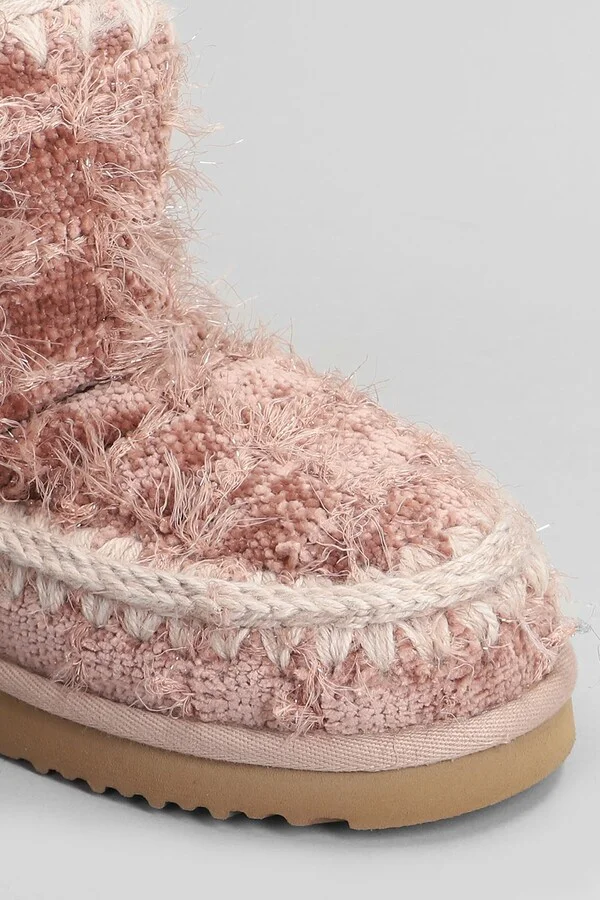 Eskimo 18 Low Heels Ankle Boots In Rose-pink Leather - Image 5