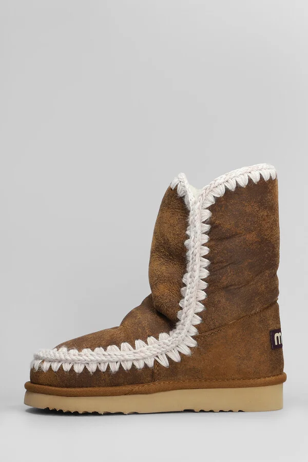 Eskimo 24 Vintage Low Heels Ankle Boots In Brown Leather - Image 3