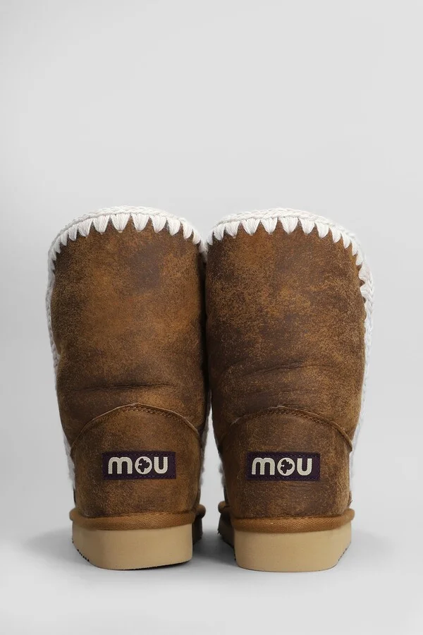 Eskimo 24 Vintage Low Heels Ankle Boots In Brown Leather - Image 4