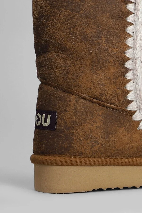 Eskimo 24 Vintage Low Heels Ankle Boots In Brown Leather - Image 5