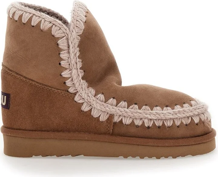 'Eskimo' Brown Boots With Rear Logo Patch In Suede Woman