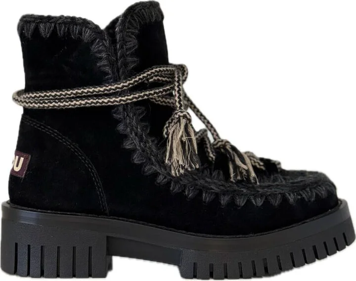 Eskimo Combat Scoubidoo Lace Up Boot In Black