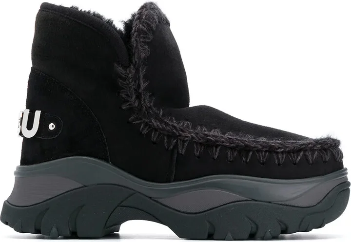 Eskimo crochet-stitch chunky sneakers