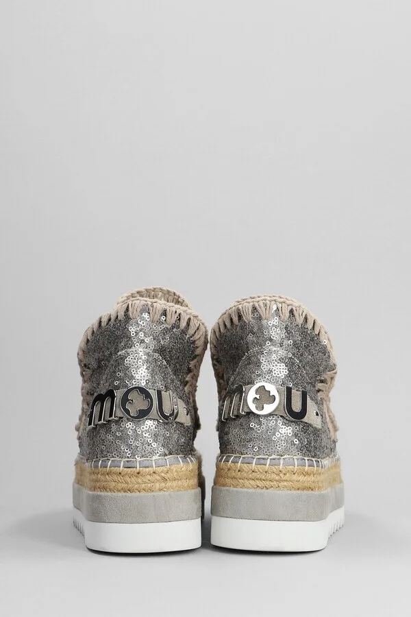 Eskimo Jute Eva Low Heels Ankle Boots In Gunmetal Synthetic Fibers - Image 4