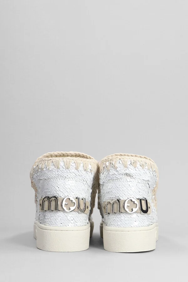 Eskimo New Low Heels Ankle Boots In White Synthetic Fibers - Image 4