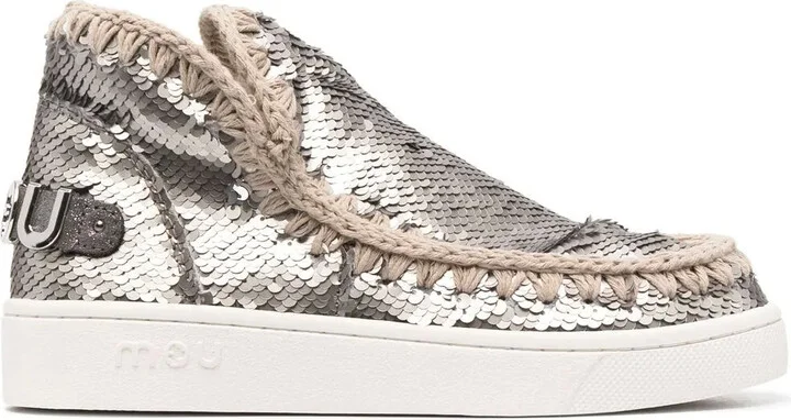 Eskimo sequined sneaker-boots