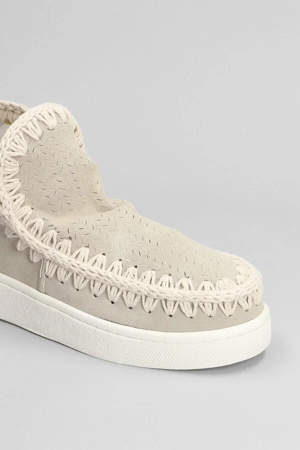 Eskimo Sneaker Low Heels Ankle Boots In Beige Suede - Image 5