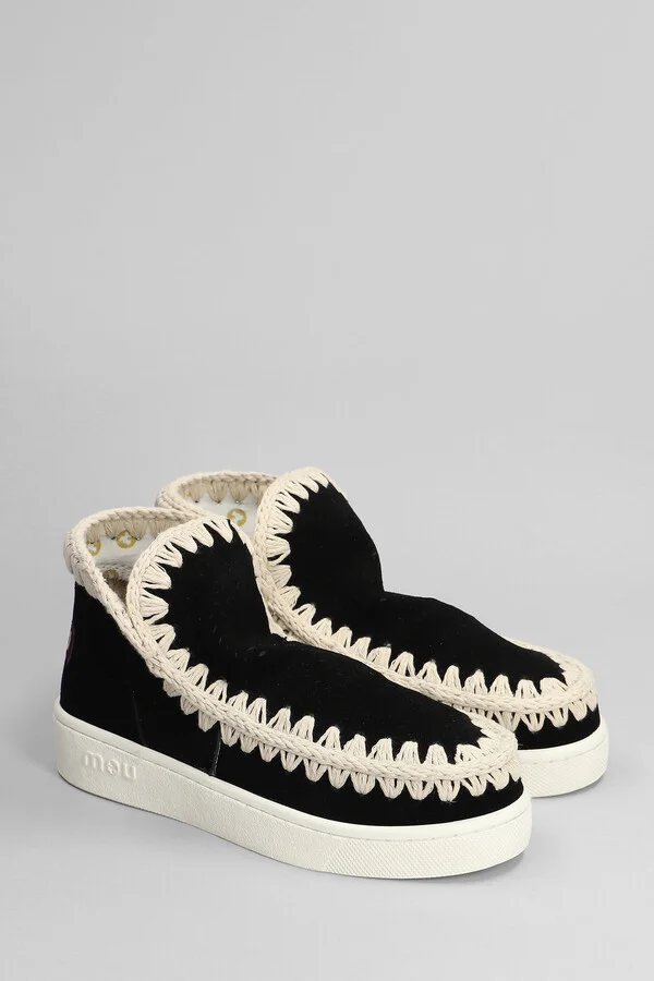 Eskimo Sneaker Low Heels Ankle Boots In Black Suede - Image 2