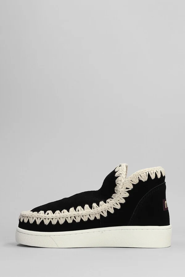 Eskimo Sneaker Low Heels Ankle Boots In Black Suede - Image 3