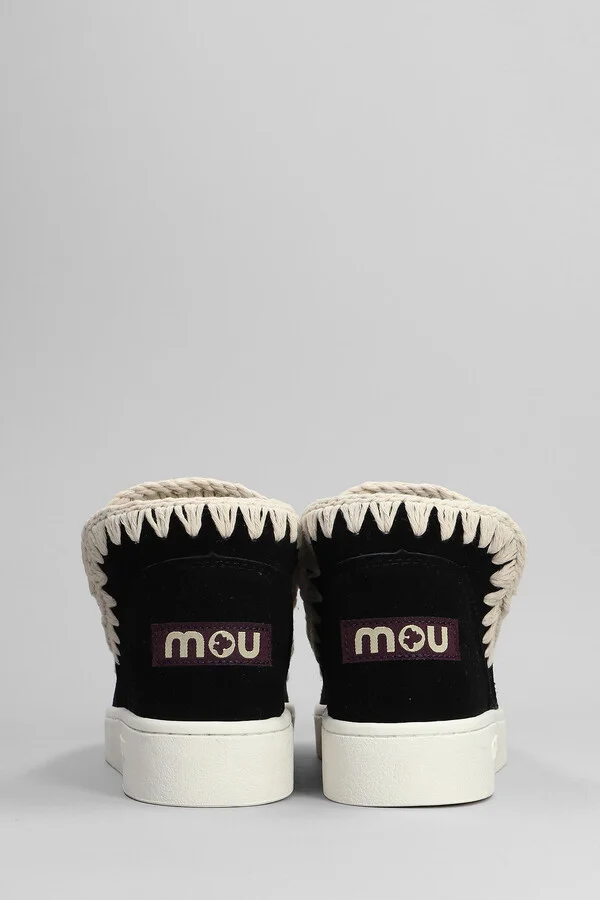 Eskimo Sneaker Low Heels Ankle Boots In Black Suede - Image 4