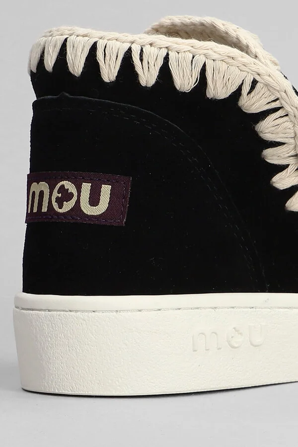 Eskimo Sneaker Low Heels Ankle Boots In Black Suede - Image 5